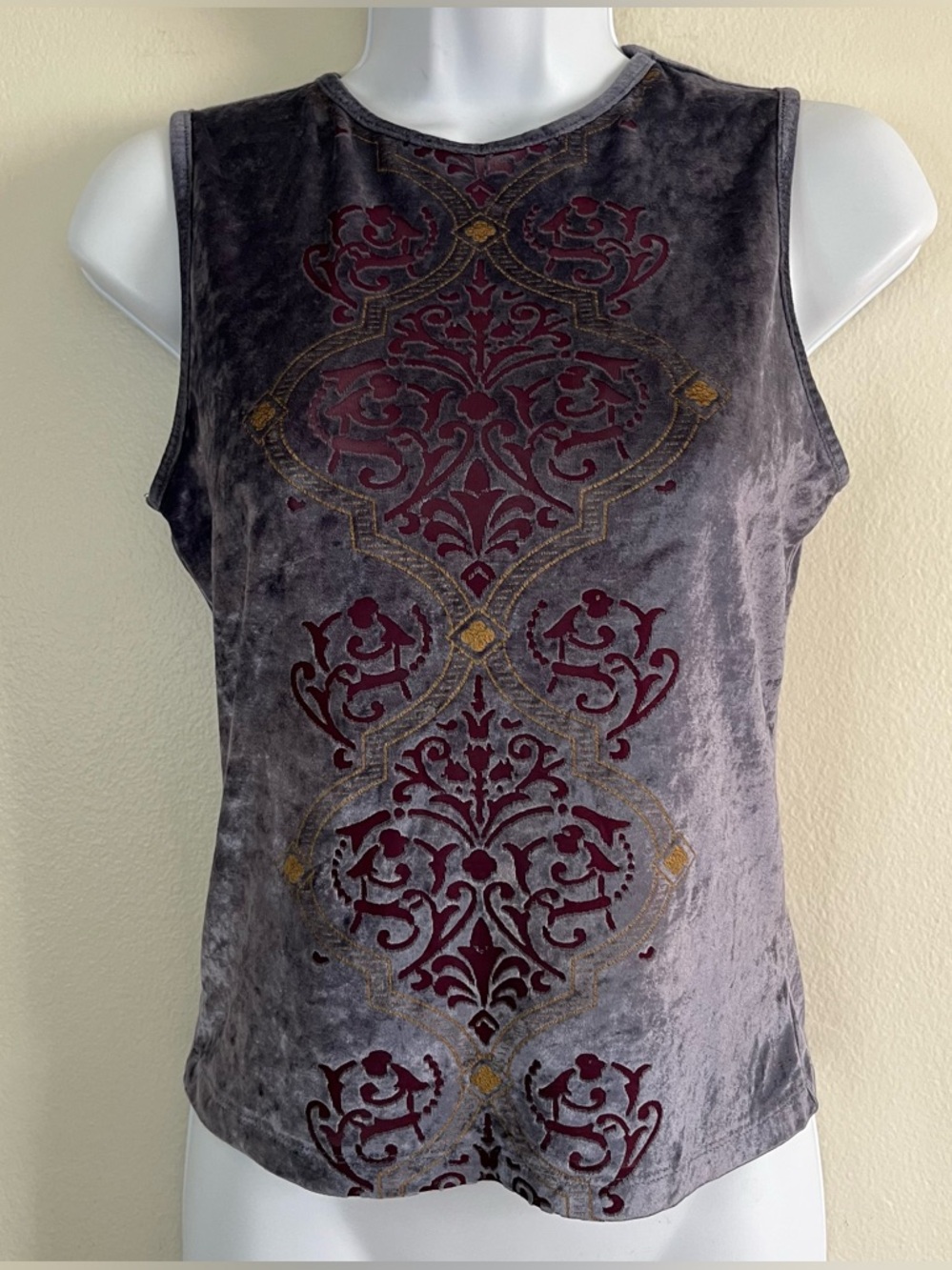 Express Sleeveless Velvet Burnout Tank Top